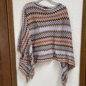 Missoni zigzag striped poncho NWOT